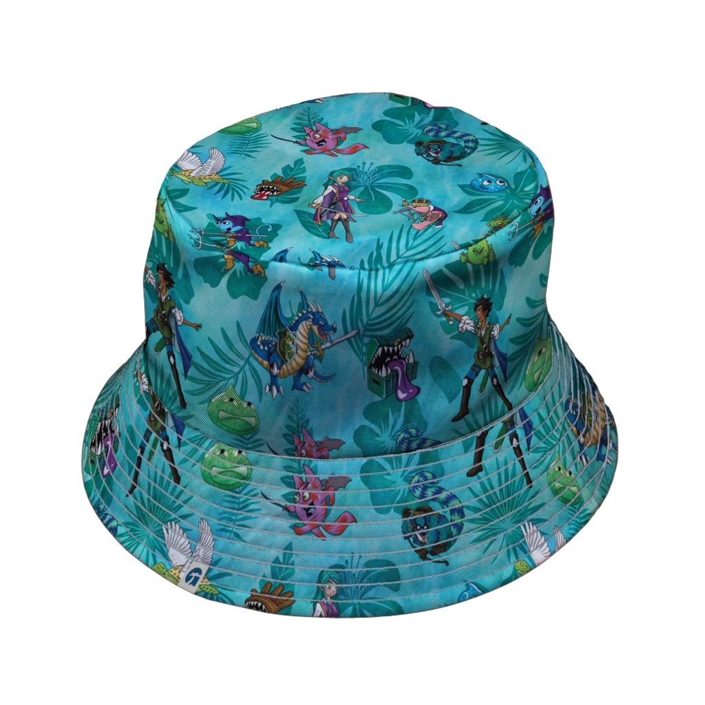 Dnd Cartoon Quest Bucket Hat - M - Grey Stitching - -