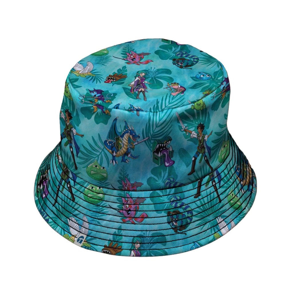 Dnd Cartoon Quest Bucket Hat - M - Black Stitching - -