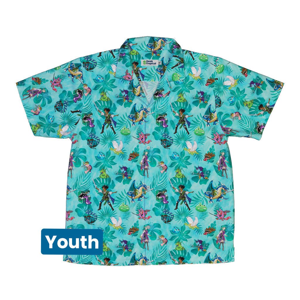 Dnd Cartoon Quest Youth Hawaiian Shirt - YXS - -