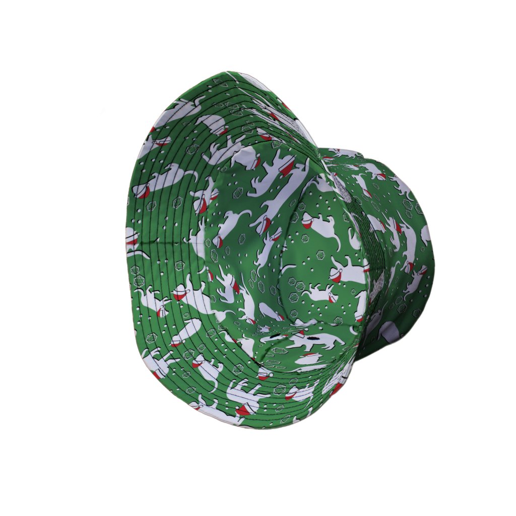 Dnd Christmas Dice Cats Bucket Hat - M - Grey Stitching - -