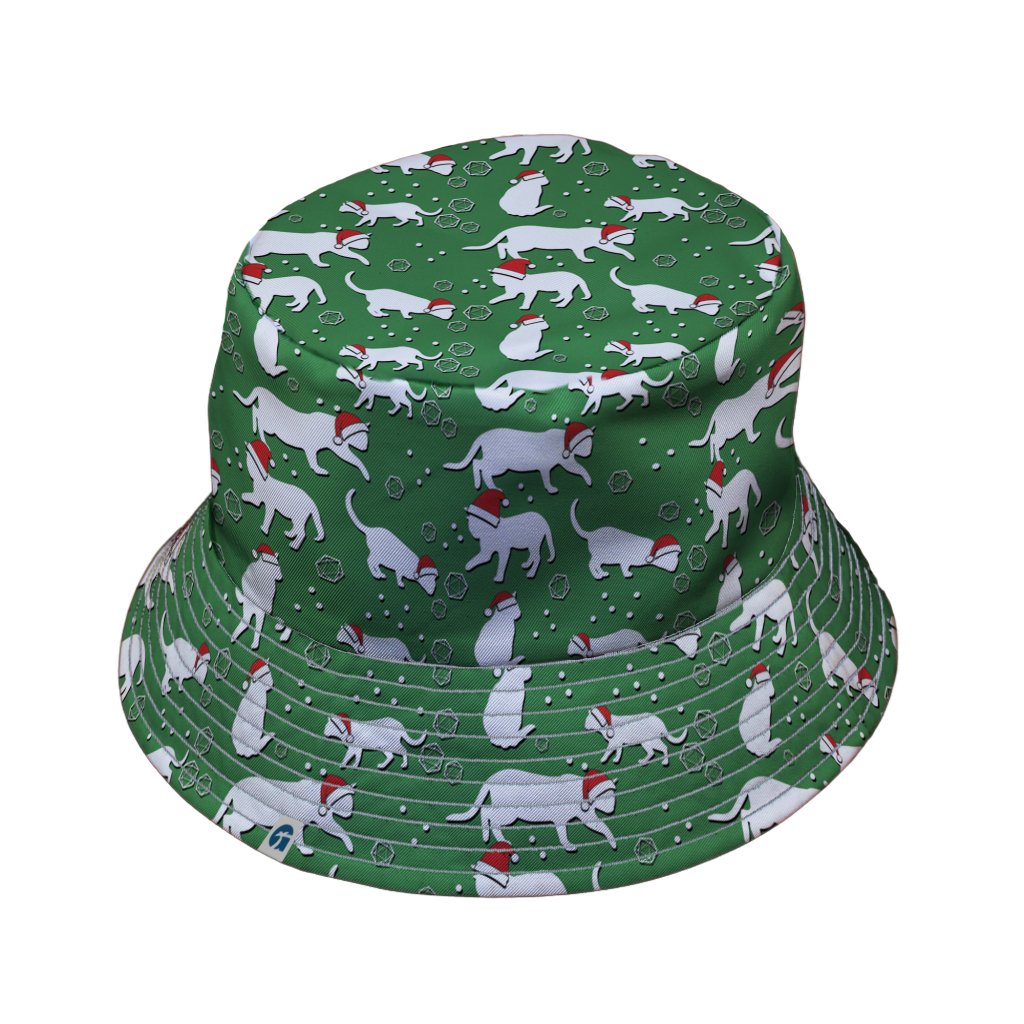 Dnd Christmas Dice Cats Bucket Hat - M - Grey Stitching - -