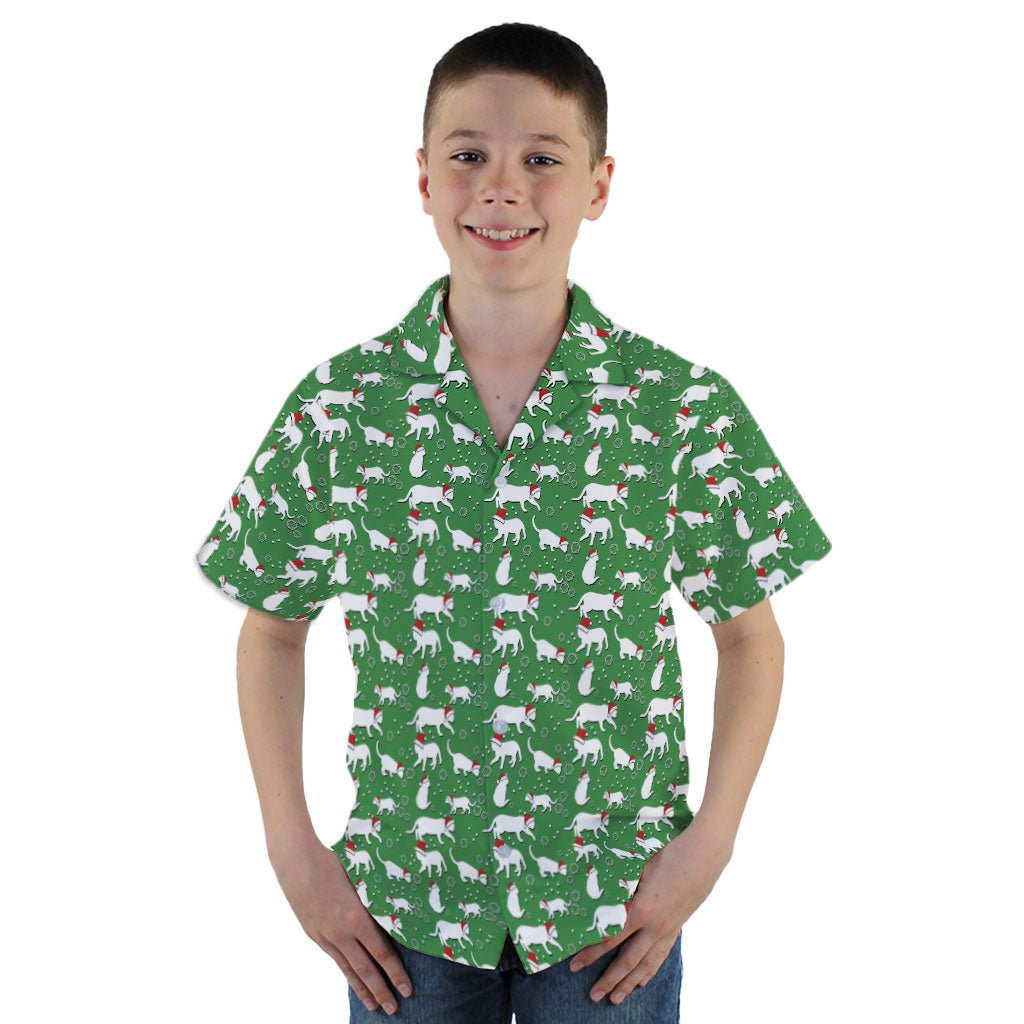 Dnd Christmas Dice Cats Youth Hawaiian Shirt - YM - -