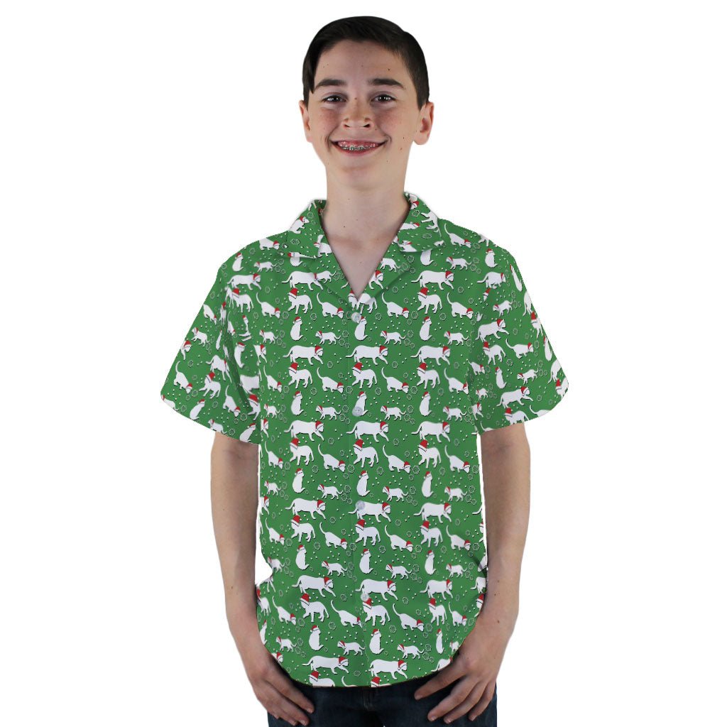 Dnd Christmas Dice Cats Youth Hawaiian Shirt - YL - -