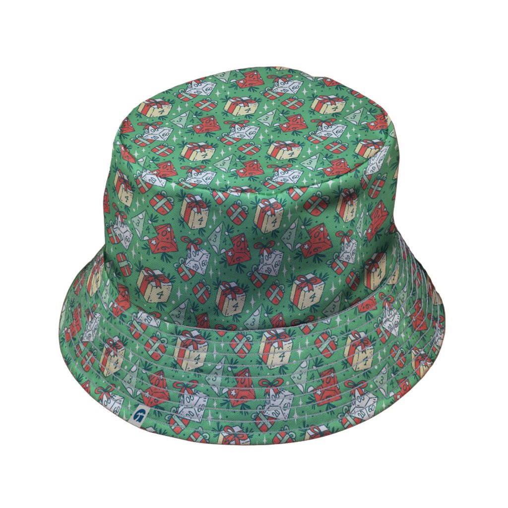 Dnd Christmas Dice Presents Bucket Hat - M - Grey Stitching - -