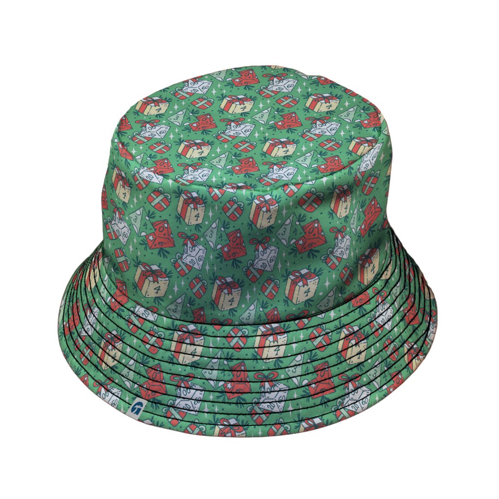 Dnd Christmas Dice Presents Bucket Hat - M - Black Stitching - -