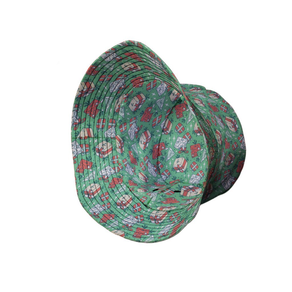 Dnd Christmas Dice Presents Bucket Hat - M - Black Stitching - -