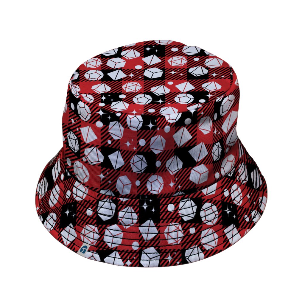 Dnd Christmas Red Plaid Bucket Hat - M - Black Stitching - -