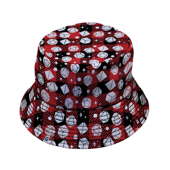 Dnd Christmas Red Plaid Bucket Hat - M - Black Stitching - -
