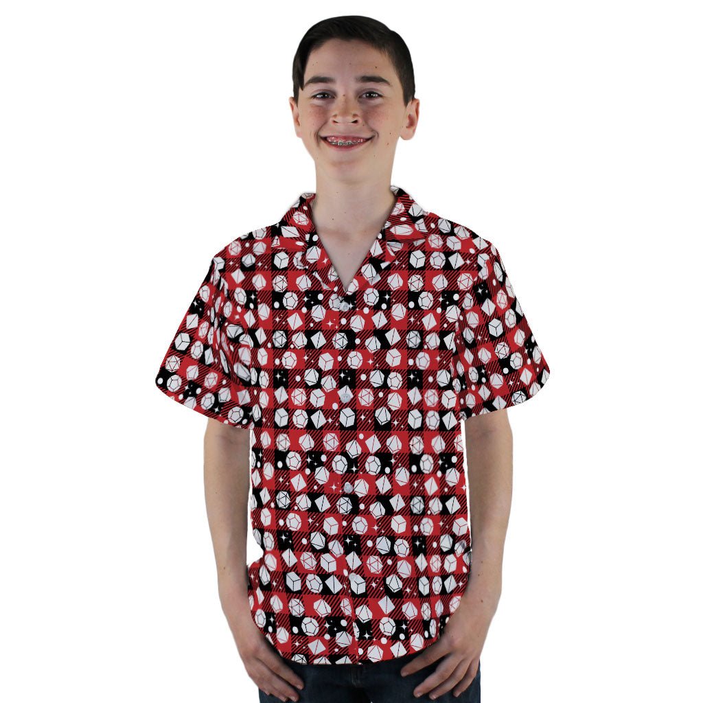 Dnd Christmas Red Plaid Youth Hawaiian Shirt - YL - -