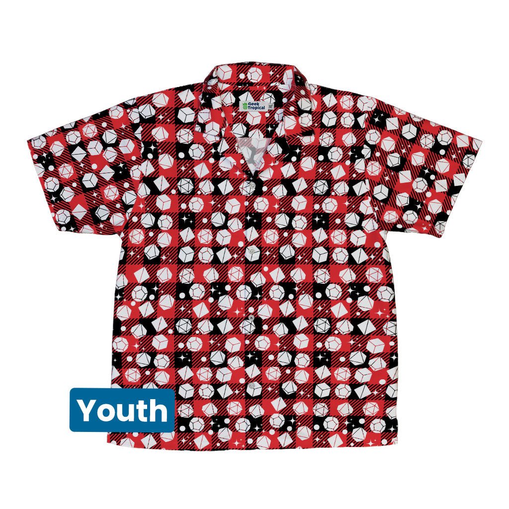 Dnd Christmas Red Plaid Youth Hawaiian Shirt - YXS - -