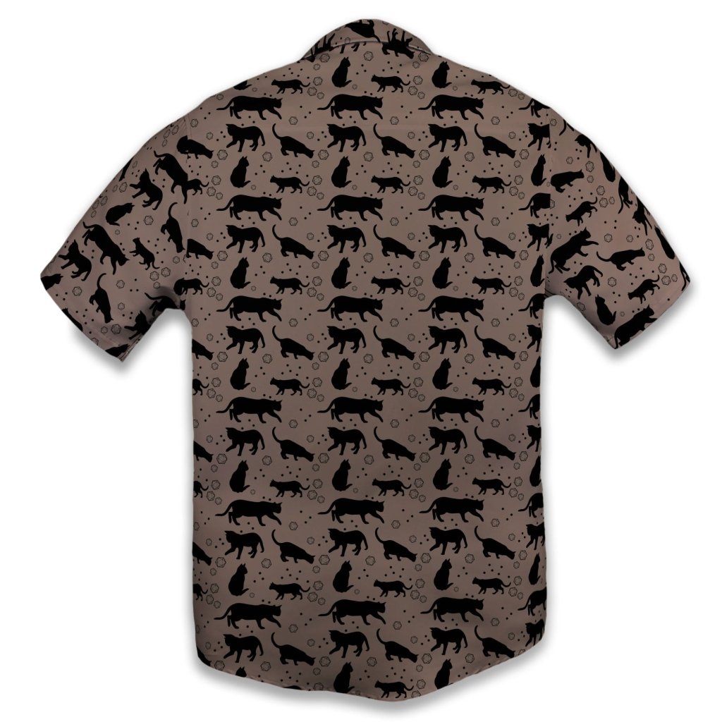 DND Dice Black Cats Button Up Shirt - S - Hawaiian Shirt - No Pocket -