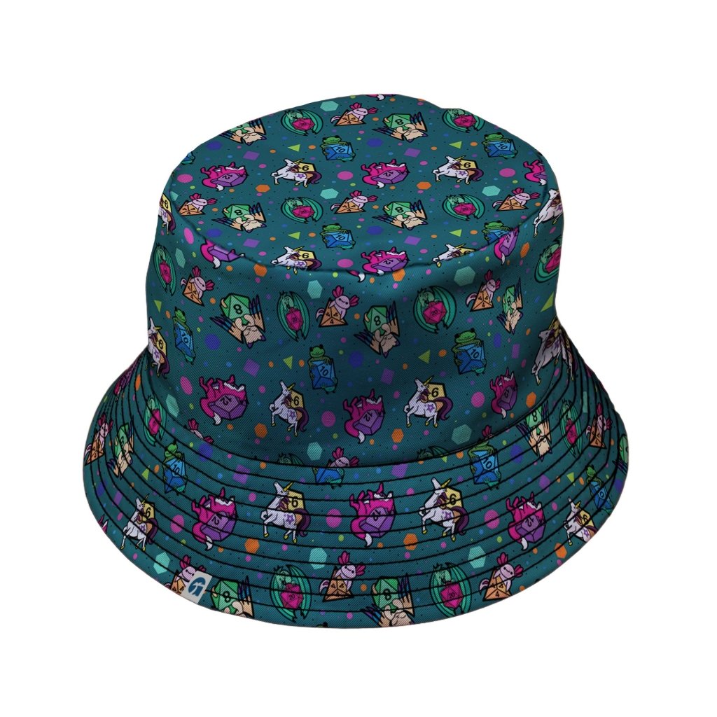 Dnd Dice Critters Teal Bucket Hat - M - Black Stitching - -