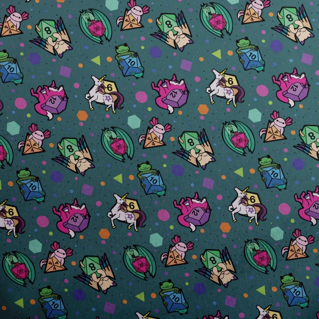 Dnd Dice Critters Teal Youth Hawaiian Shirt - YXS - -