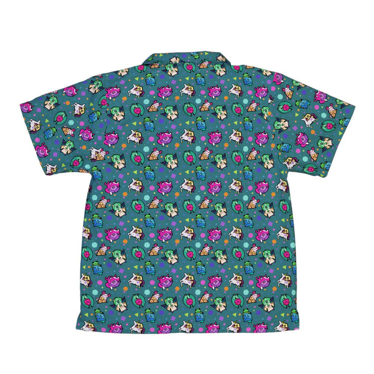 Dnd Dice Critters Teal Youth Hawaiian Shirt - YXS - -