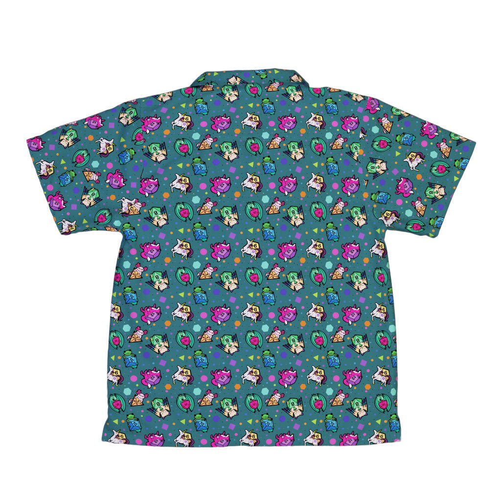 Dnd Dice Critters Teal Youth Hawaiian Shirt - YXS - -