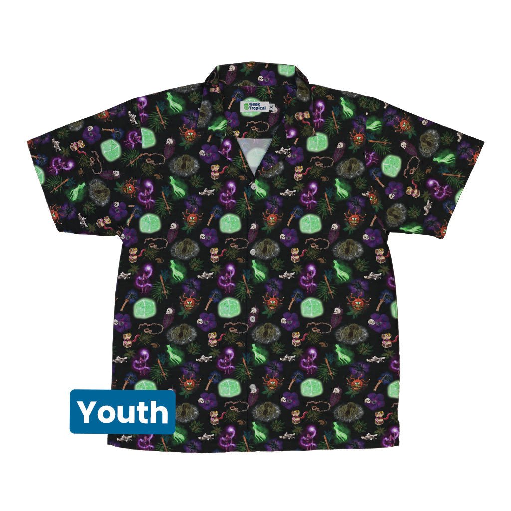 Dnd Dungeon Monsters Youth Hawaiian Shirt - YXS - -