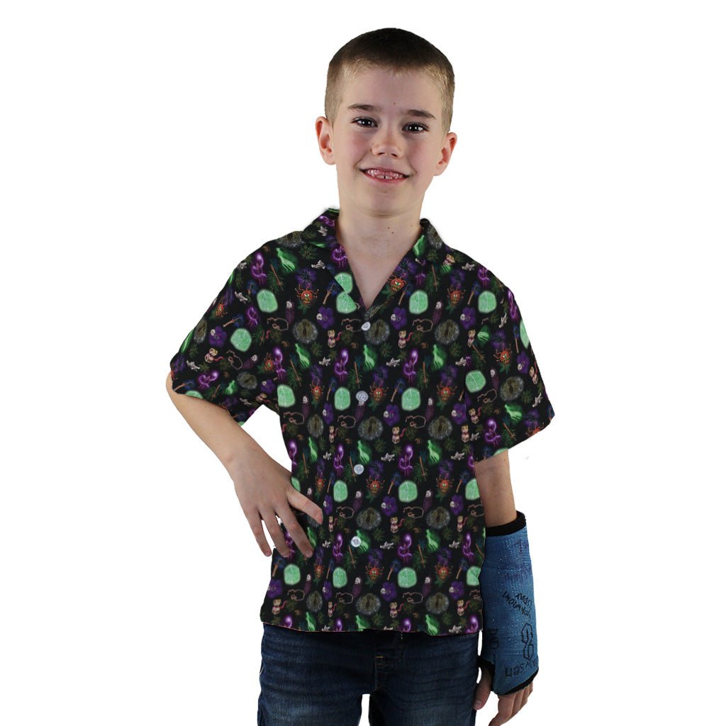 Dnd Dungeon Monsters Youth Hawaiian Shirt - YXS - -