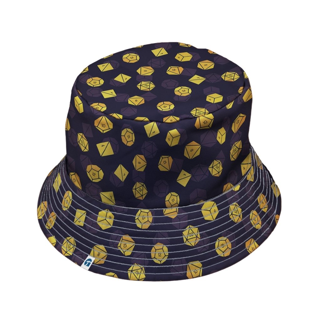 Dnd High Roller Gold Dice Bucket Hat - M - Black Stitching - -