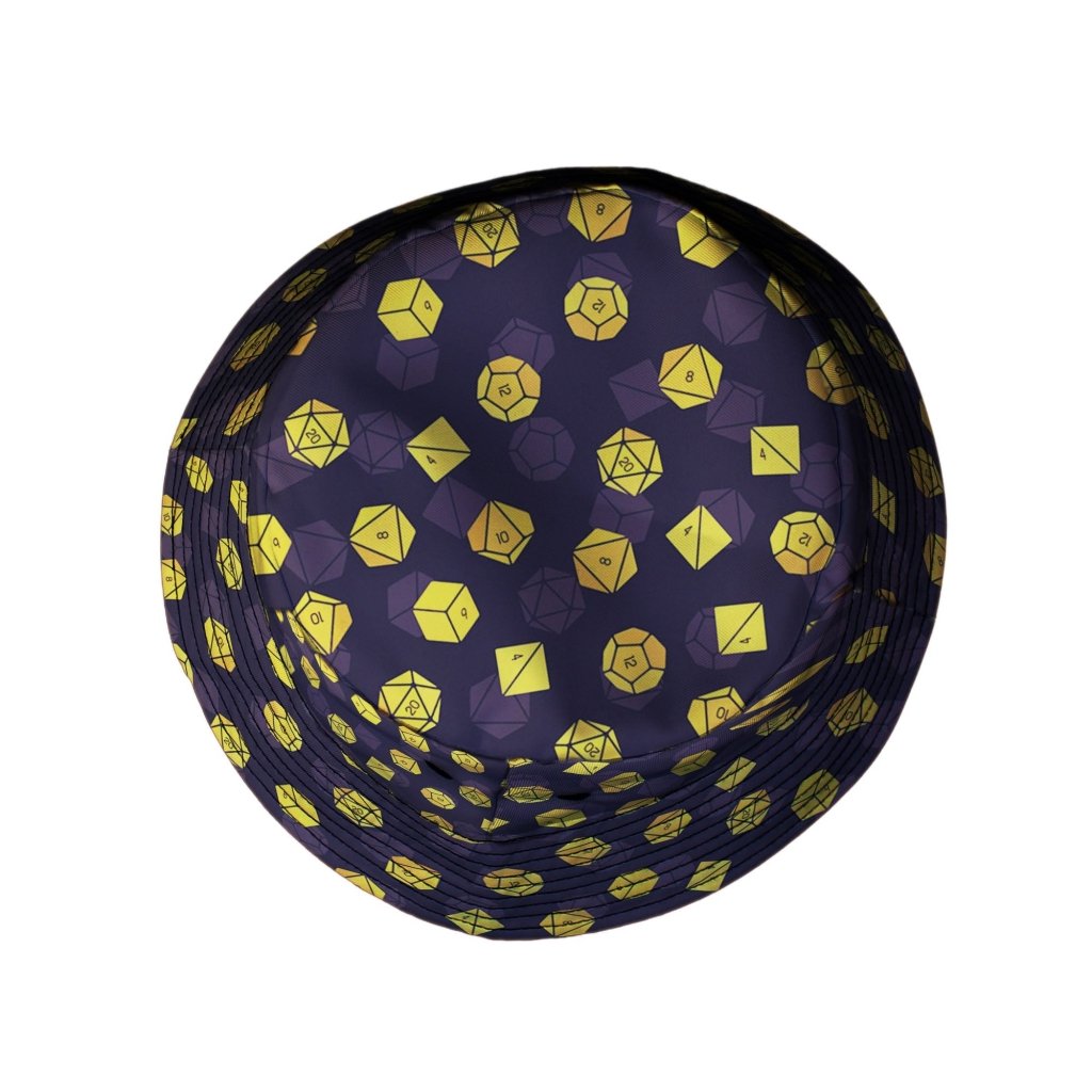 Dnd High Roller Gold Dice Bucket Hat - M - Black Stitching - -