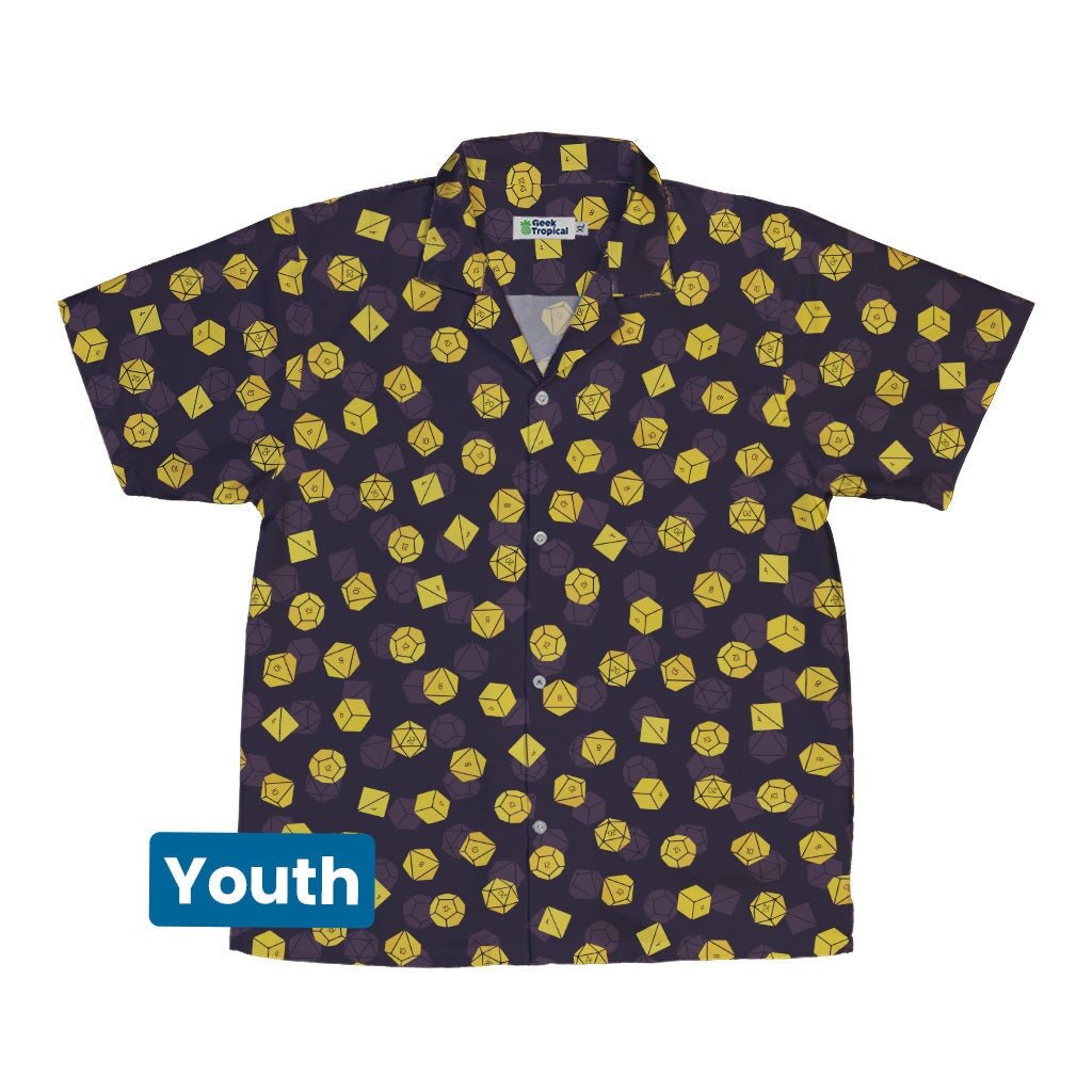 Dnd High Roller Gold Dice Youth Hawaiian Shirt - YXS - -