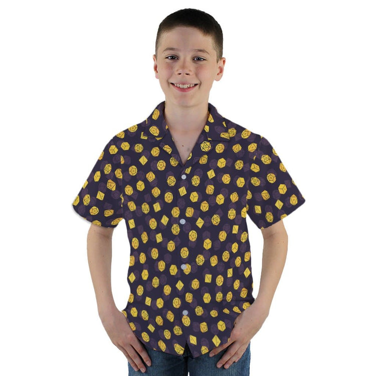 Dnd High Roller Gold Dice Youth Hawaiian Shirt - YM - -