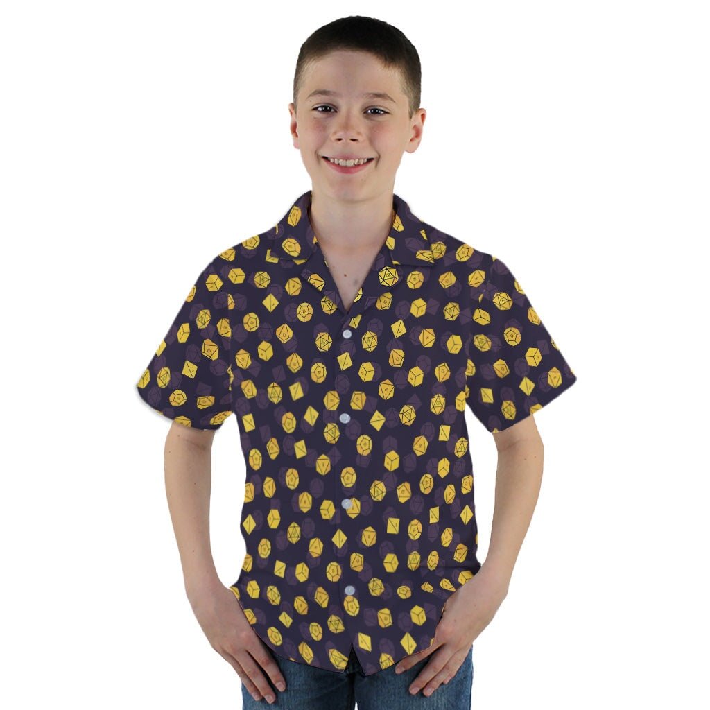 Dnd High Roller Gold Dice Youth Hawaiian Shirt - YM - -