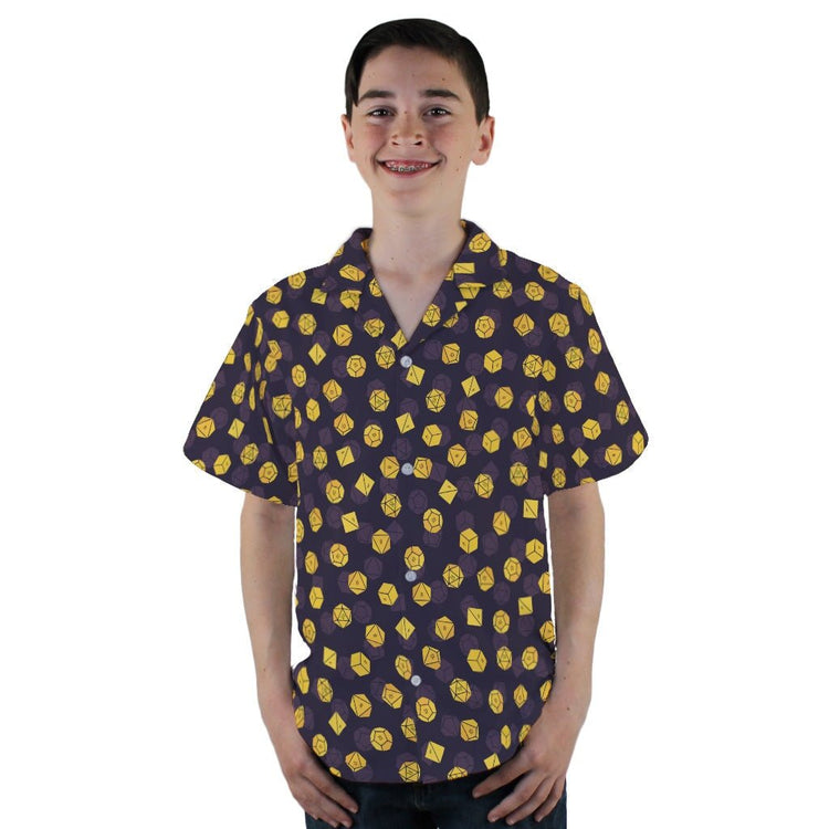 Dnd High Roller Gold Dice Youth Hawaiian Shirt - YL - -