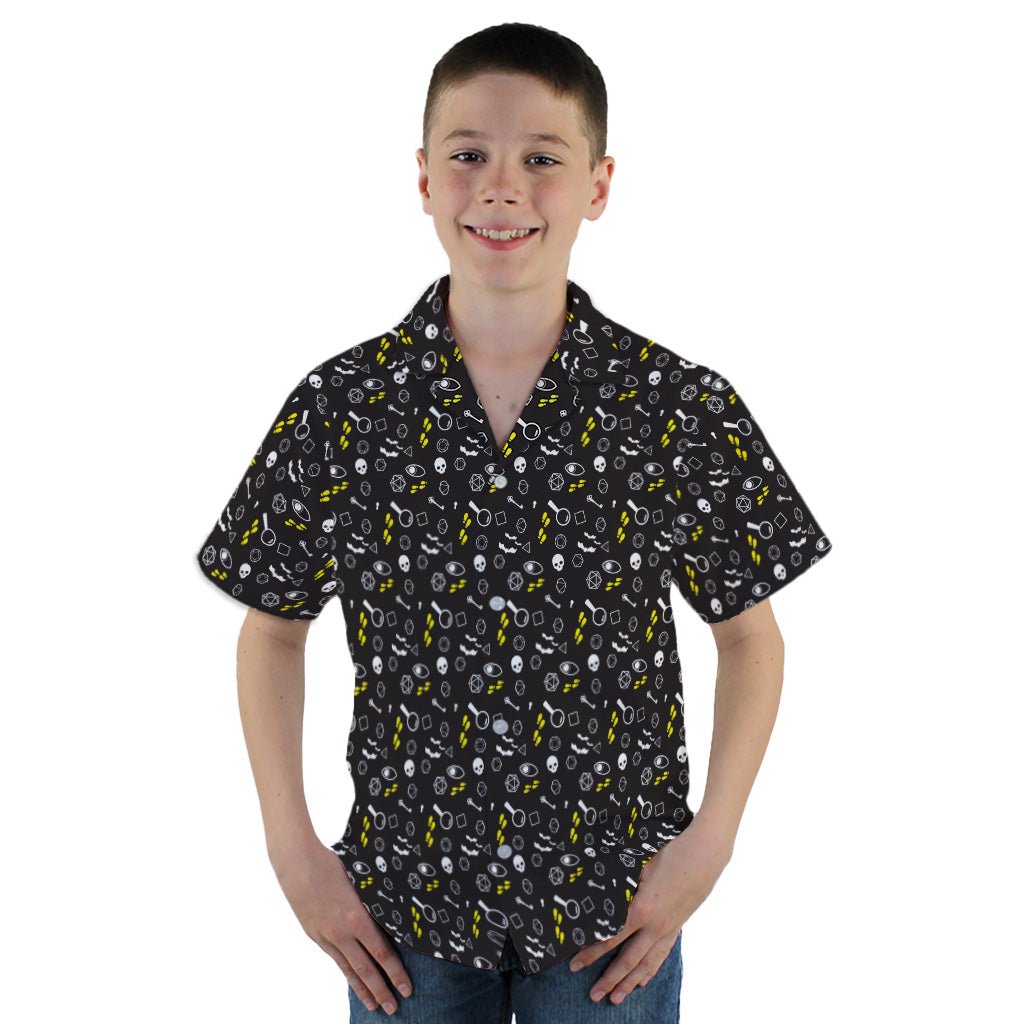 Dnd Horror Mystery Youth Hawaiian Shirt - YXS - -