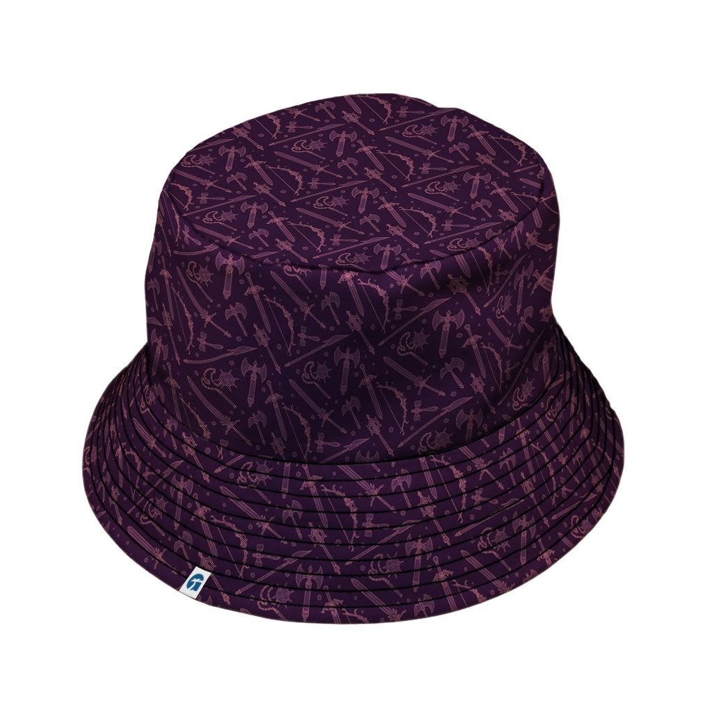 Dnd Medieval Weapons Bucket Hat - M - Grey Stitching - -
