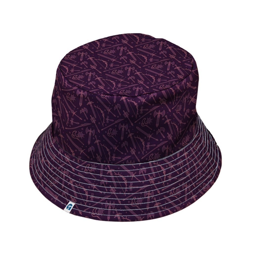 Dnd Medieval Weapons Bucket Hat - M - Black Stitching - -