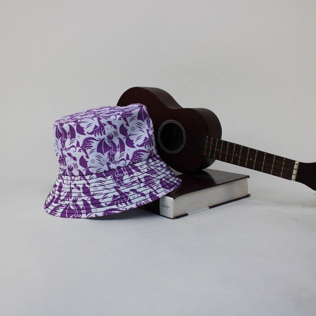 Dnd Purple Dragons Bucket Hat - M - Grey Stitching - -