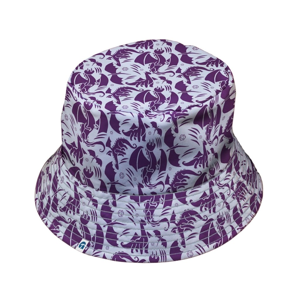 Dnd Purple Dragons Bucket Hat - M - Black Stitching - -