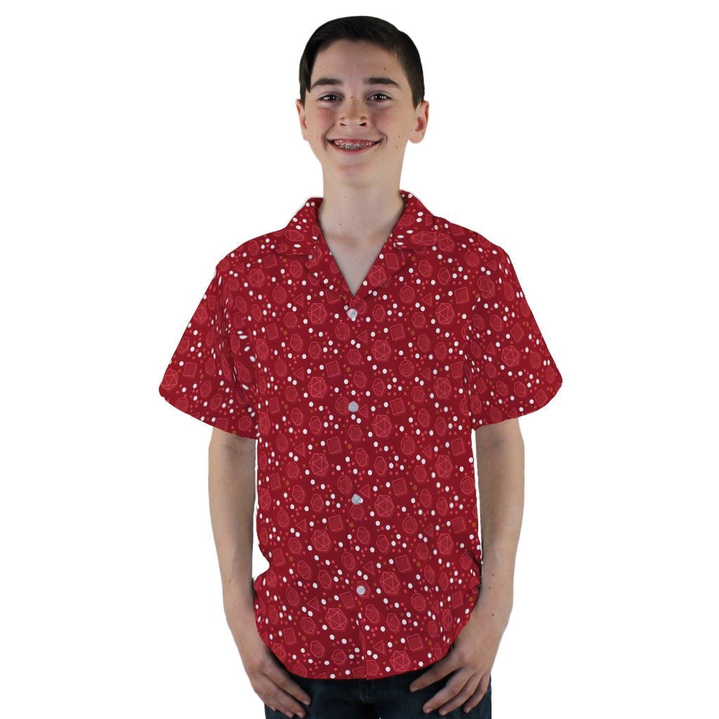 Dnd Red Dice Sets Youth Hawaiian Shirt - YL - -