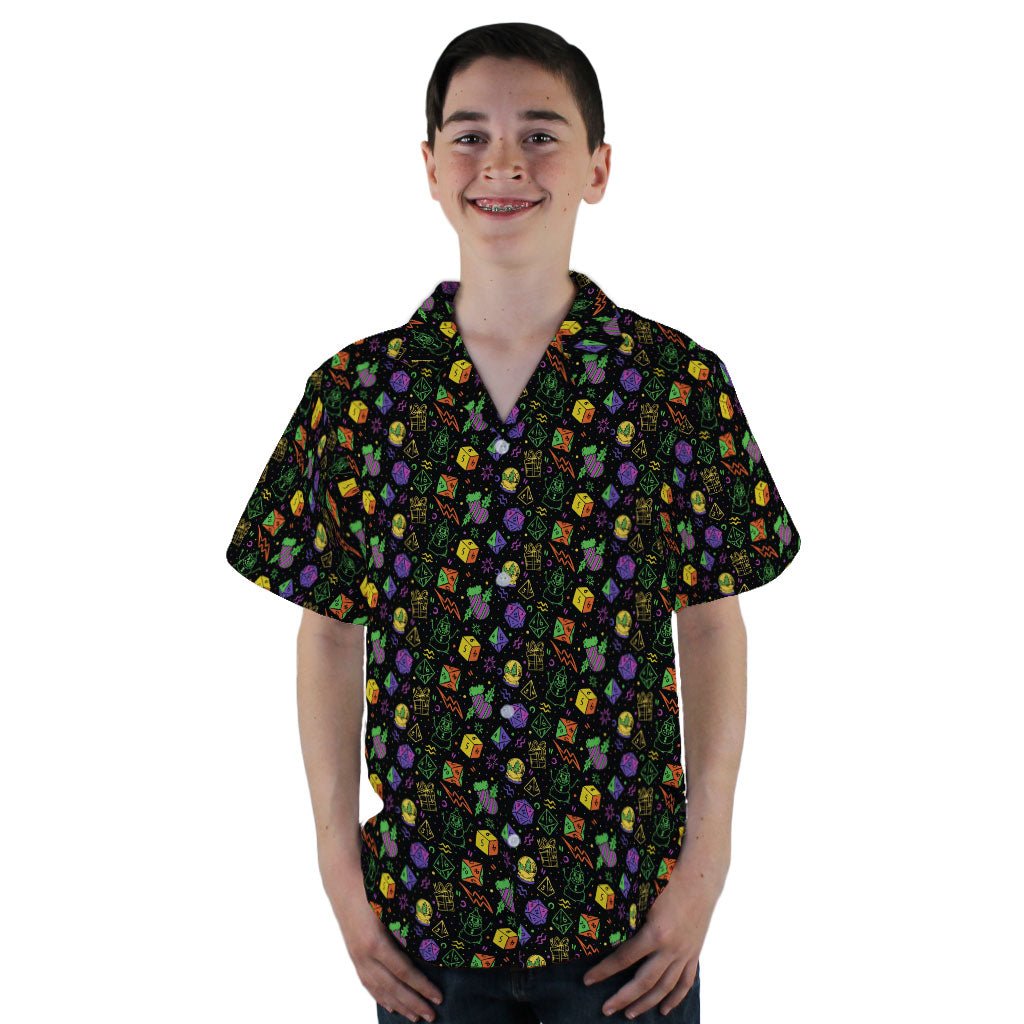 Dnd RPG Christmas Black Youth Hawaiian Shirt - YL - -