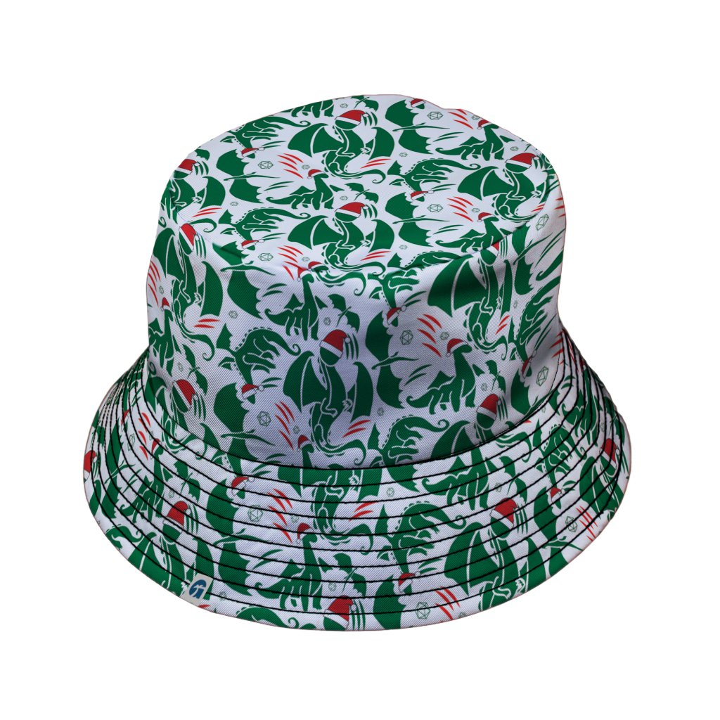 DND Santa Hat Dragons Bucket Hat - M - Black Stitching - -