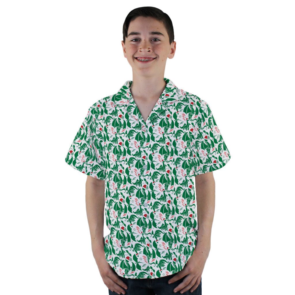 DND Santa Hat Dragons Youth Hawaiian Shirt - YL - -