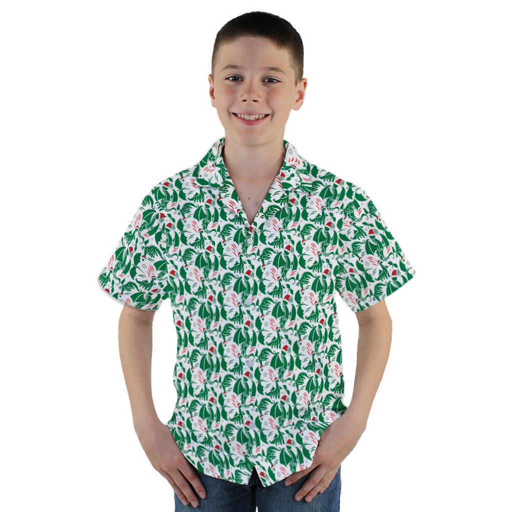 DND Santa Hat Dragons Youth Hawaiian Shirt - YM - -