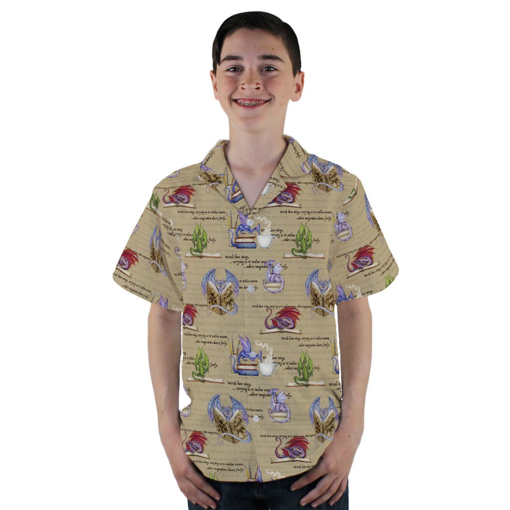 Dragon Bookworm Youth Hawaiian Shirt - YL - -