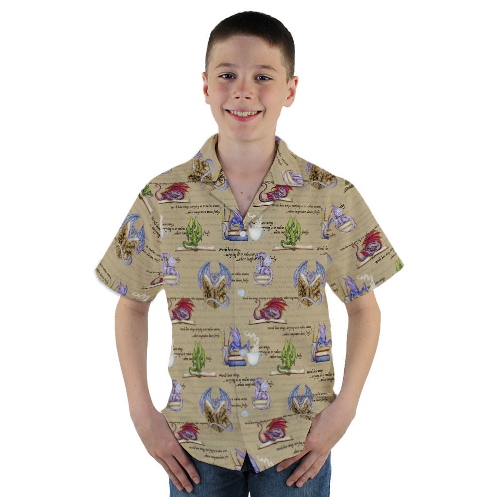 Dragon Bookworm Youth Hawaiian Shirt - YM - -