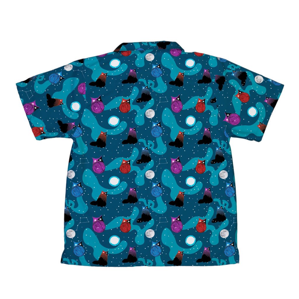 Exploding Kittens Day And Night Sky Cats Youth Hawaiian Shirt - YXS - -