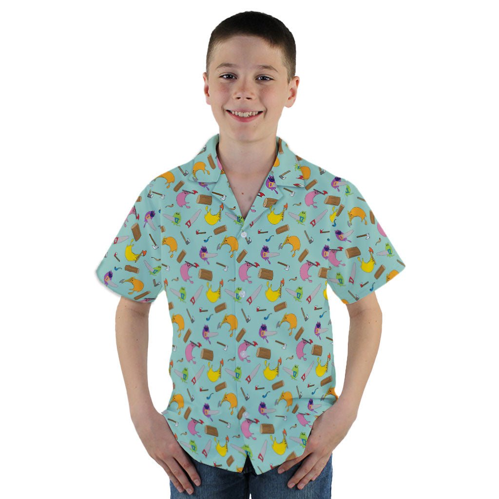 Exploding Kittens Lumber Cats Summer Youth Hawaiian Shirt - YM - -