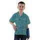 Exploding Kittens Mashup Mossy Teal Youth Hawaiian Shirt - YXS - -