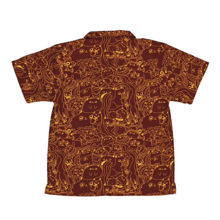 Exploding Kittens Mashup Red Brown Youth Hawaiian Shirt - YXS - -