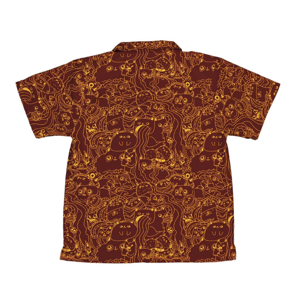 Exploding Kittens Mashup Red Brown Youth Hawaiian Shirt - YXS - -