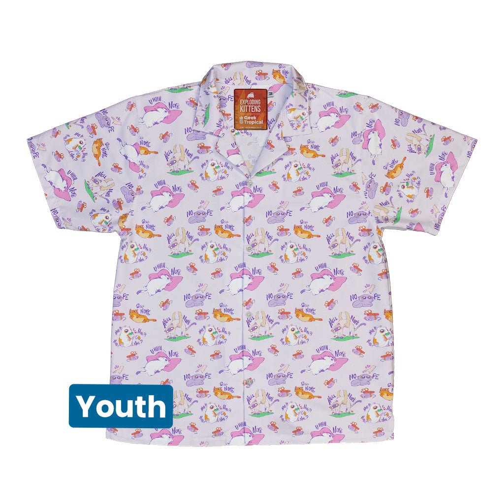 Exploding Kittens Sassy Nope Youth Hawaiian Shirt - YXS - -