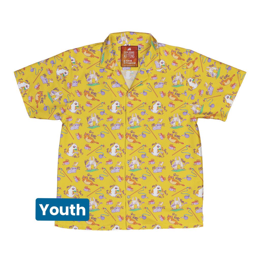 Exploding Kittens Still Nope Youth Hawaiian Shirt - YXS - -