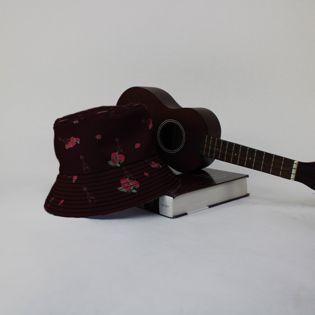 Floral Violin Melody Bucket Hat - M - Black Stitching - -