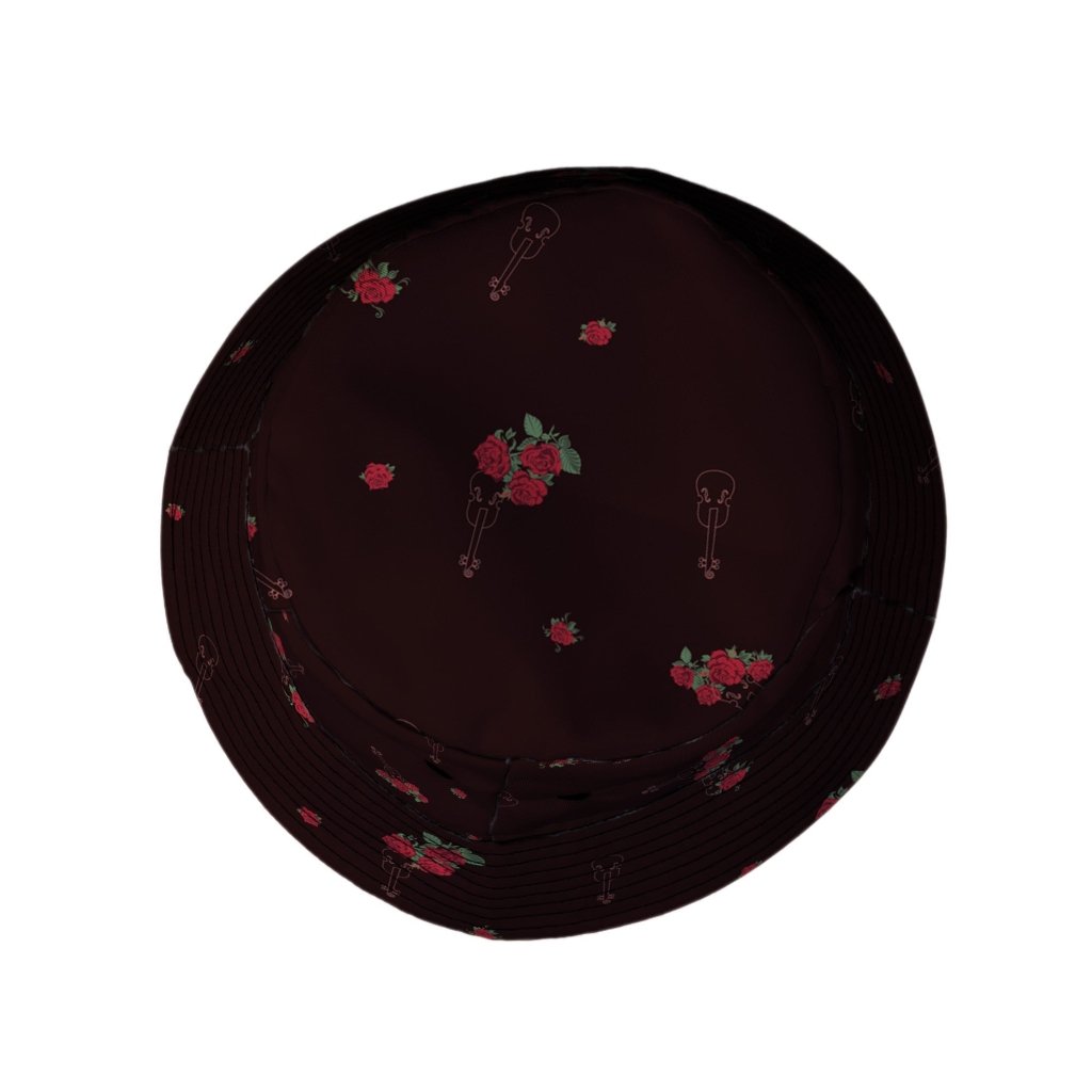 Floral Violin Melody Bucket Hat - M - Black Stitching - -