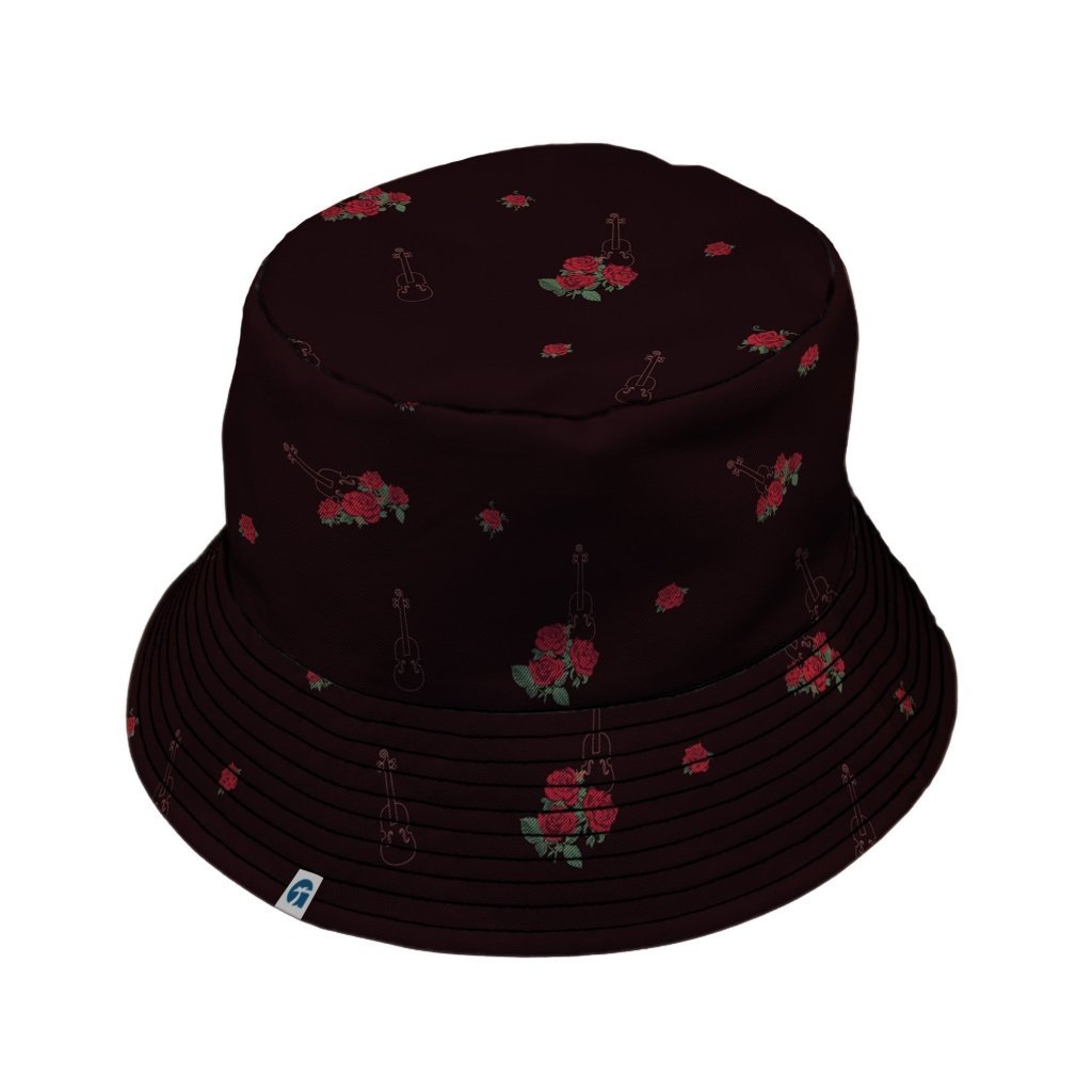 Floral Violin Melody Bucket Hat - M - Black Stitching - -