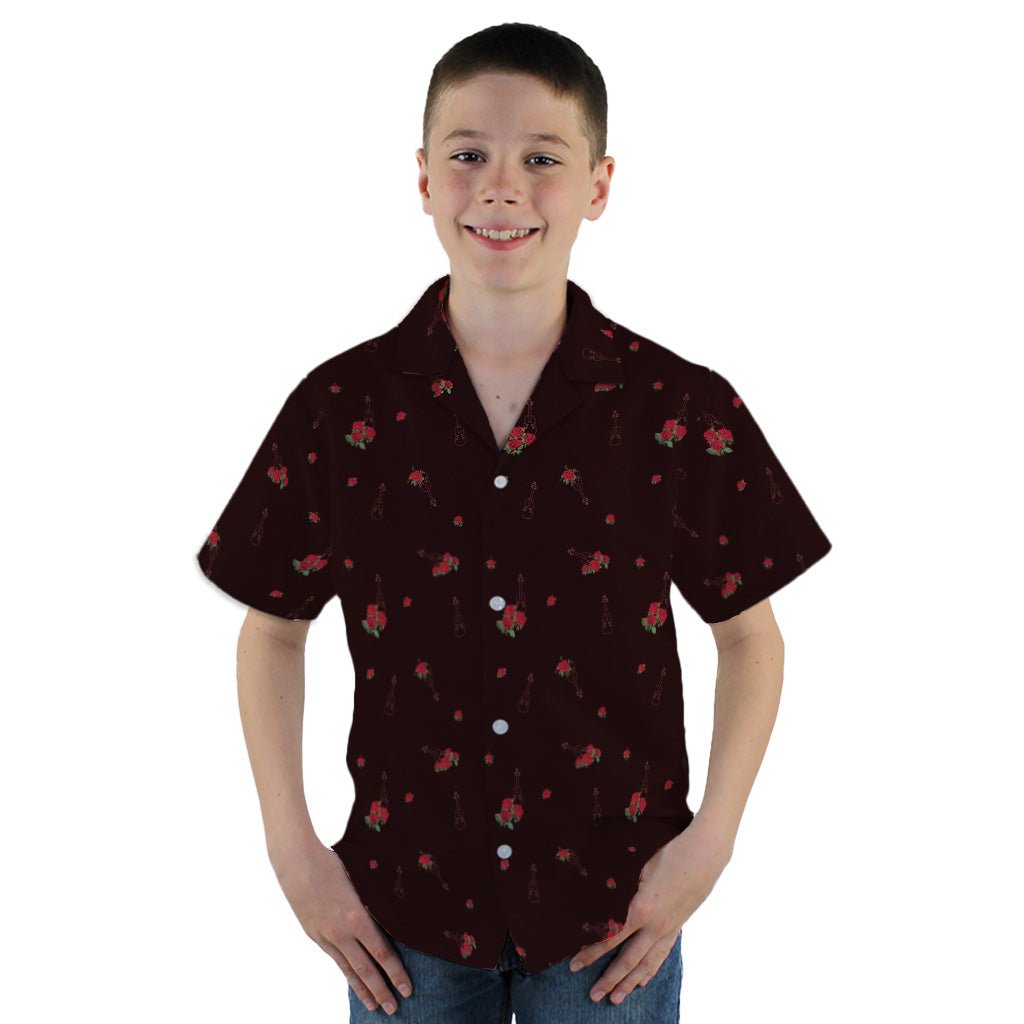 Floral Violin Melody Youth Hawaiian Shirt - YXS - -